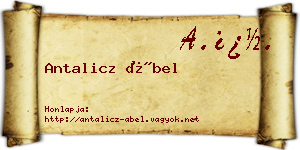 Antalicz Ábel névjegykártya
